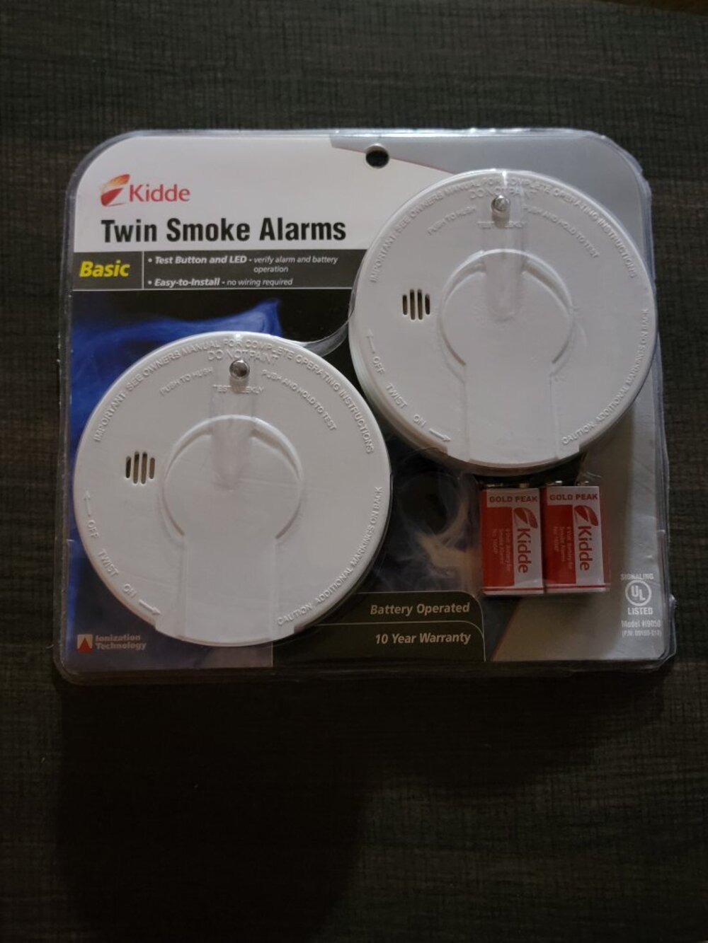 Kidde Twin 2 Pack Smoke Alarms Basic Model Smoke Detector NEW & SEALED